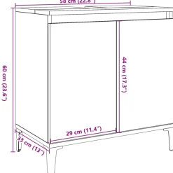VIDAXL - Armoire d'évier vieux bois 58x33x60 cm bois d'ingénierie