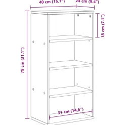 VIDAXL - Armoire latérale odda 40x24x79 cm bois massif pin