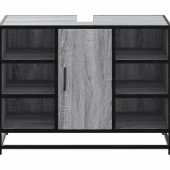 VIDAXL - Armoire lavabo de salle de bain sonoma gris bois d'ingénierie