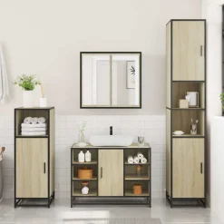 VIDAXL - Armoire lavabo de salle de bain chêne sonoma bois d'ingénierie
