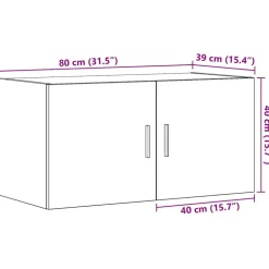 VIDAXL - Armoire murale chêne artisanal 80x39x40 cm bois d'ingénierie