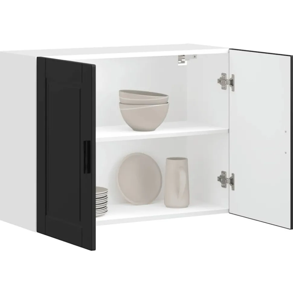 VIDAXL - Armoire murale de cuisine porto noir bois d'ingénierie