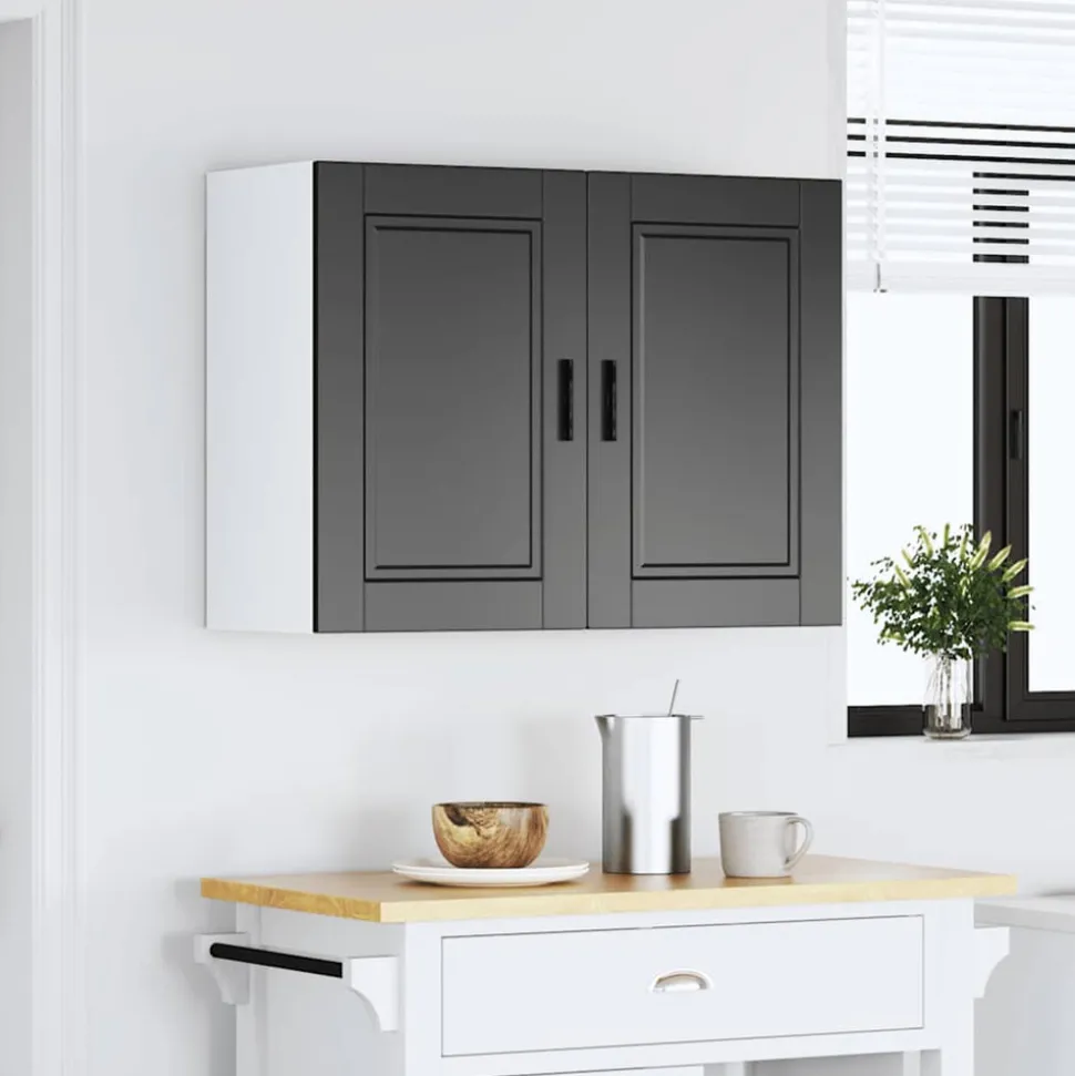 VIDAXL - Armoire murale de cuisine porto noir bois d'ingénierie