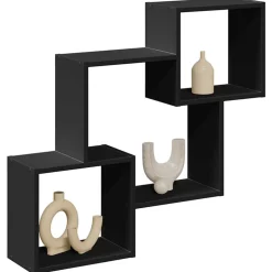 VIDAXL - Armoire murale 78x18x71 cm noir bois d'ingénierie