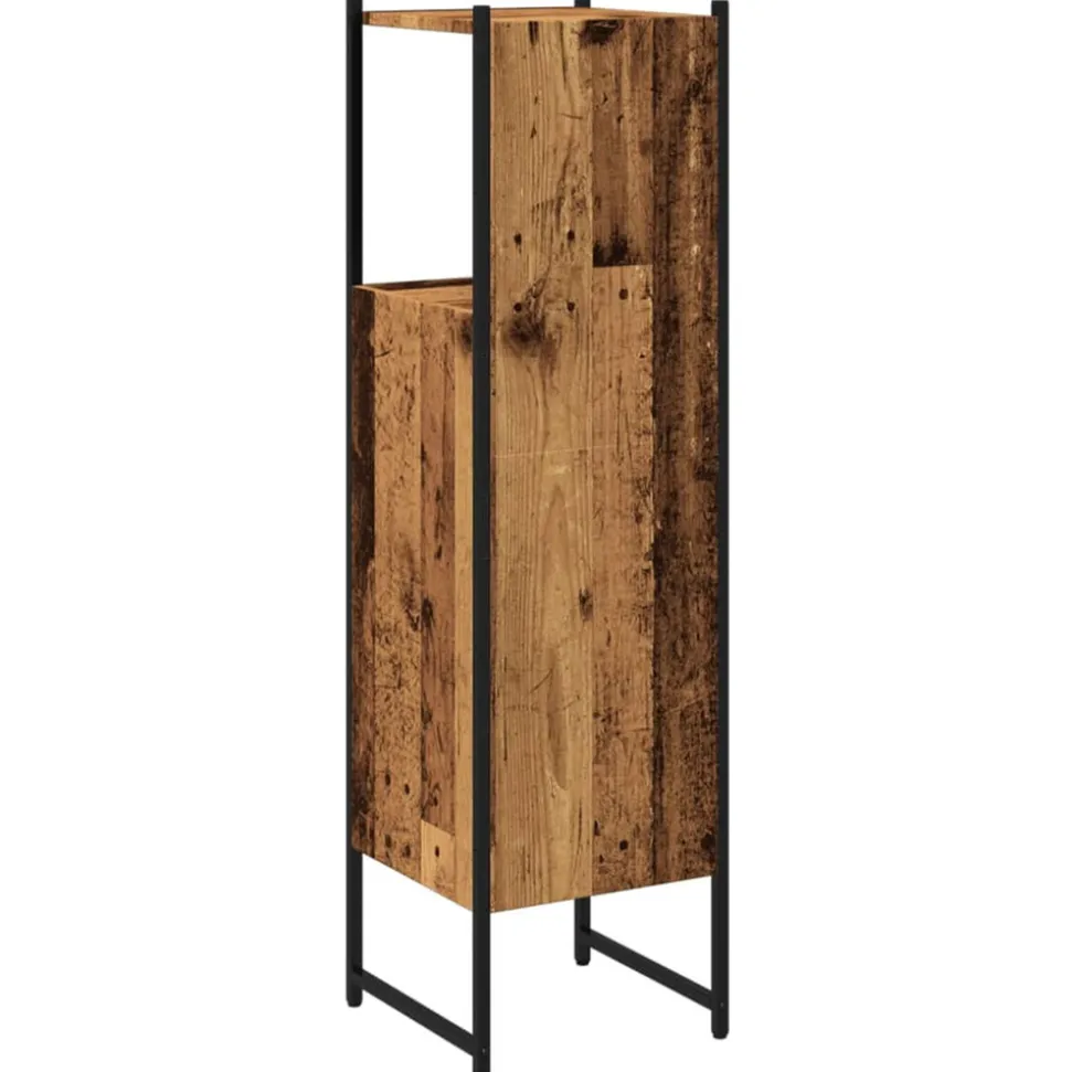 VIDAXL - Armoire salle de bain vieux bois 33x33x120,5 cm bois ingénierie