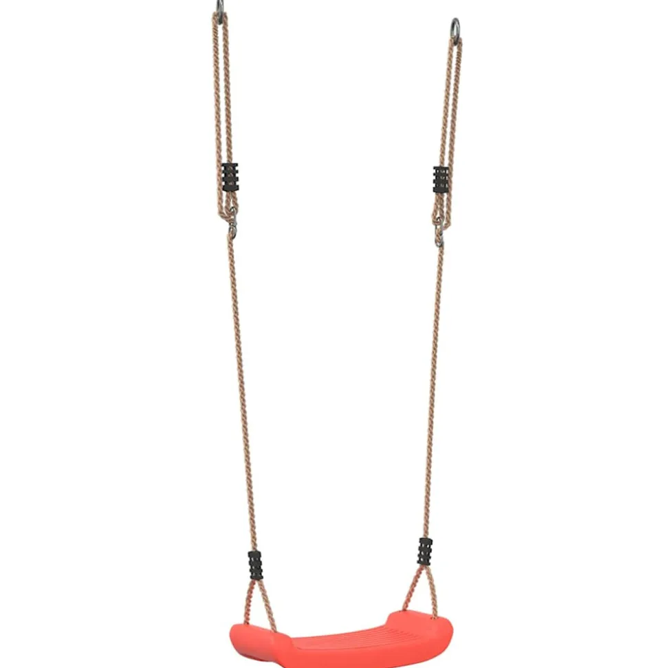 VIDAXL - Balançoire d'extérieur d'enfants simple et corde réglable rouge