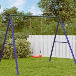 VIDAXL - Balançoire d'extérieur d'enfants simple et corde réglable rouge