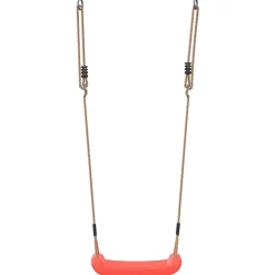 VIDAXL - Balançoire d'extérieur d'enfants simple et corde réglable rouge