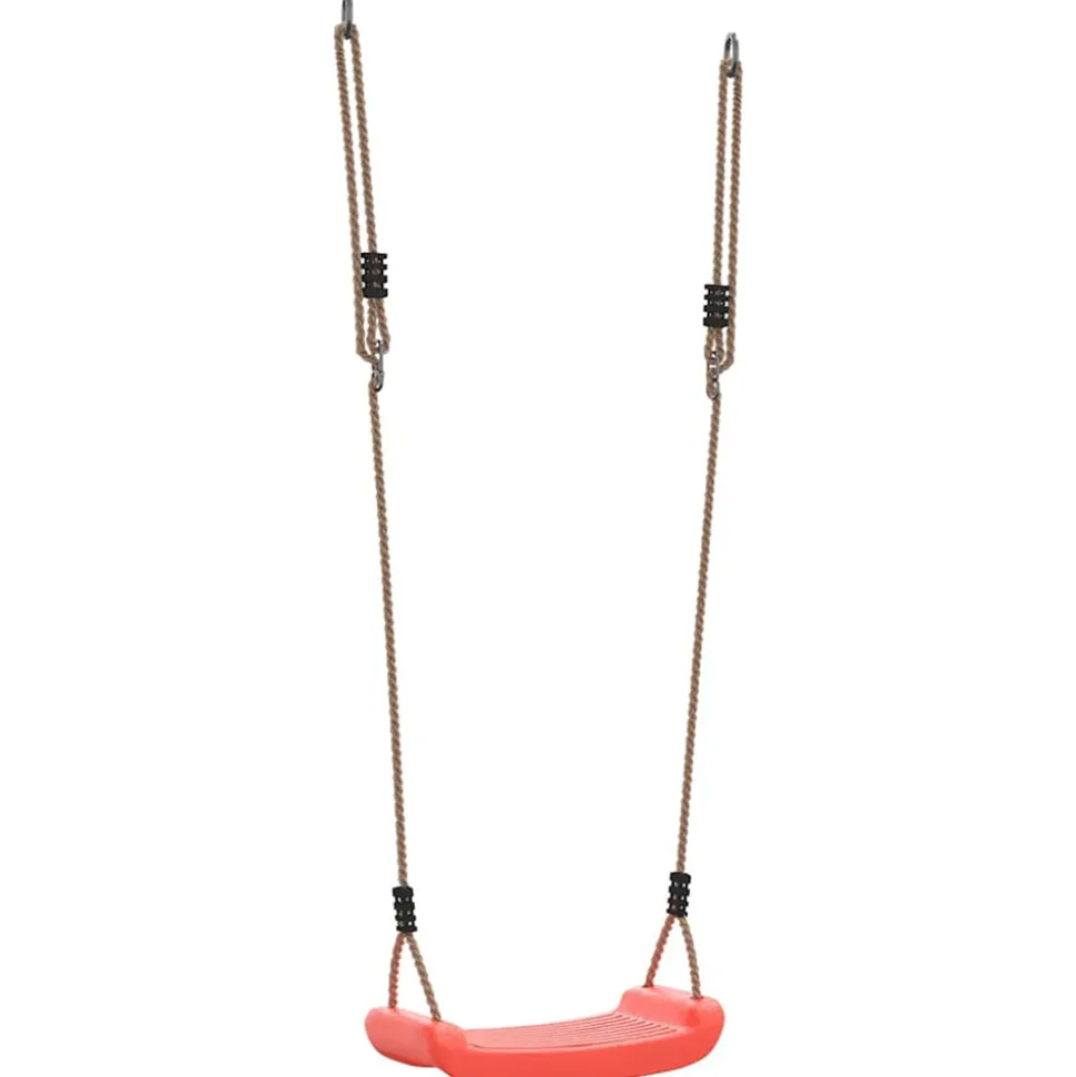 VIDAXL - Balançoire d'extérieur d'enfants simple et corde réglable rouge