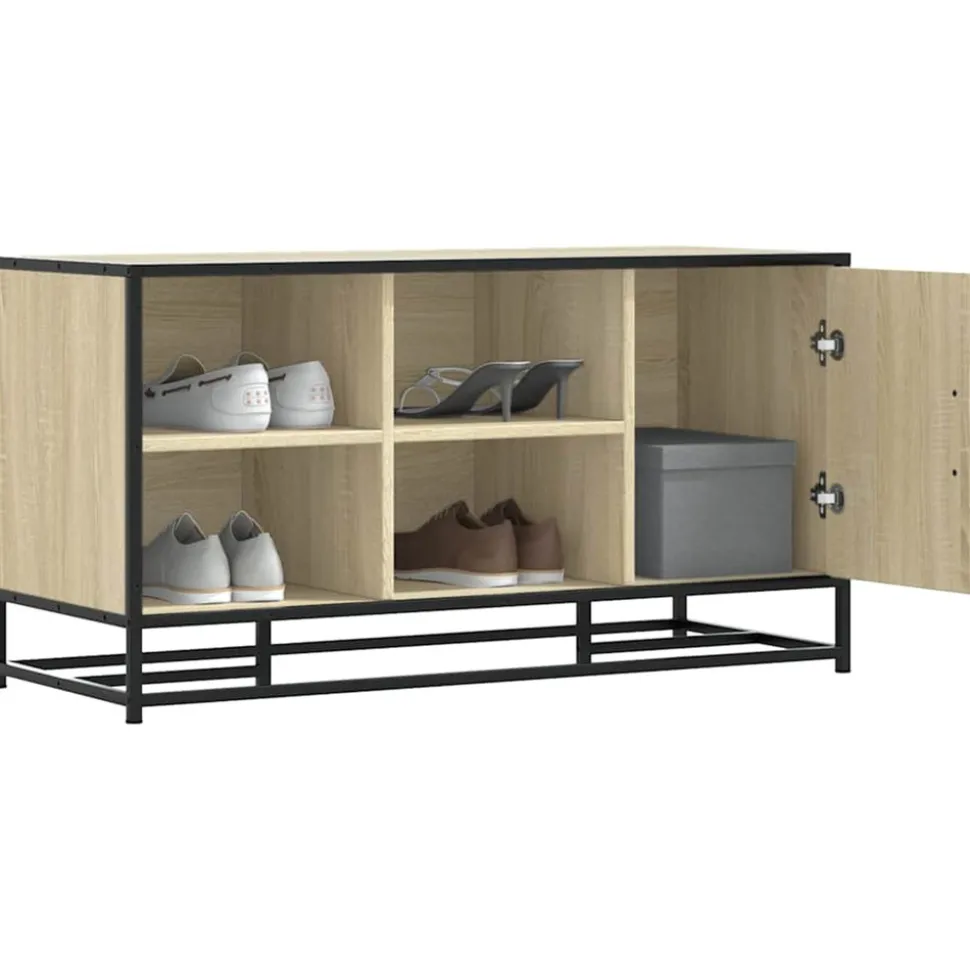 VIDAXL - Banc à chaussures chêne sonoma bois d'ingénierie et métal