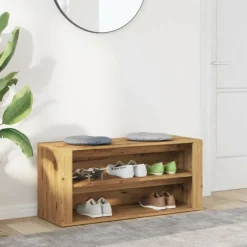 VIDAXL - Banc à chaussures chêne artisanal 100x35x45cm bois d ingénierie