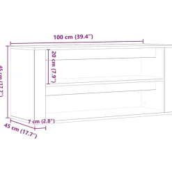 VIDAXL - Banc à chaussures chêne artisanal 100x35x45cm bois d ingénierie