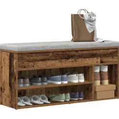 VIDAXL - Banc à chaussures vieux bois 102x30,5x45 cm bois d'ingénierie