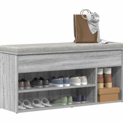 VIDAXL - Banc à chaussures sonoma gris 102x30,5x45 cm bois d'ingénierie