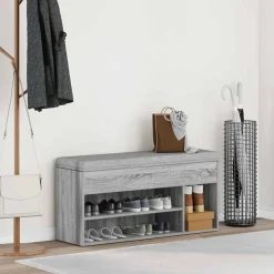 VIDAXL - Banc à chaussures sonoma gris 102x30,5x45 cm bois d'ingénierie