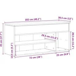 VIDAXL - Banc à chaussures sonoma gris 102x30,5x45 cm bois d'ingénierie