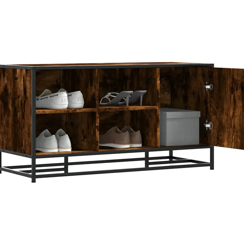 VIDAXL - Banc à chaussures chêne fumé bois d'ingénierie et métal