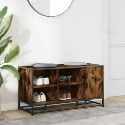 VIDAXL - Banc à chaussures chêne fumé bois d'ingénierie et métal