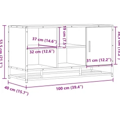 VIDAXL - Banc à chaussures chêne fumé bois d'ingénierie et métal