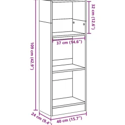 VIDAXL - Bibliothèque blanc 40x24x109 cm bois d'ingénierie