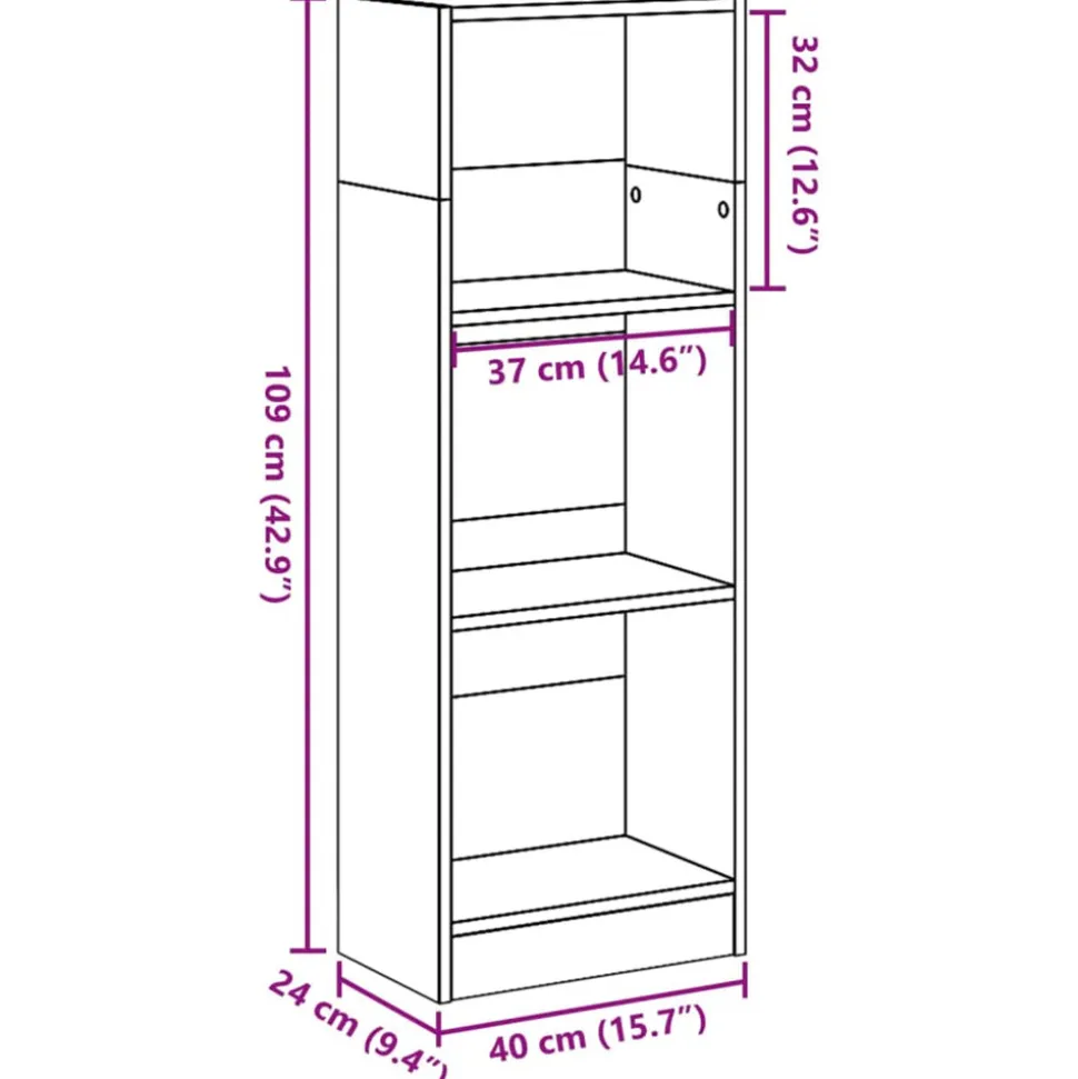 VIDAXL - Bibliothèque blanc 40x24x109 cm bois d'ingénierie