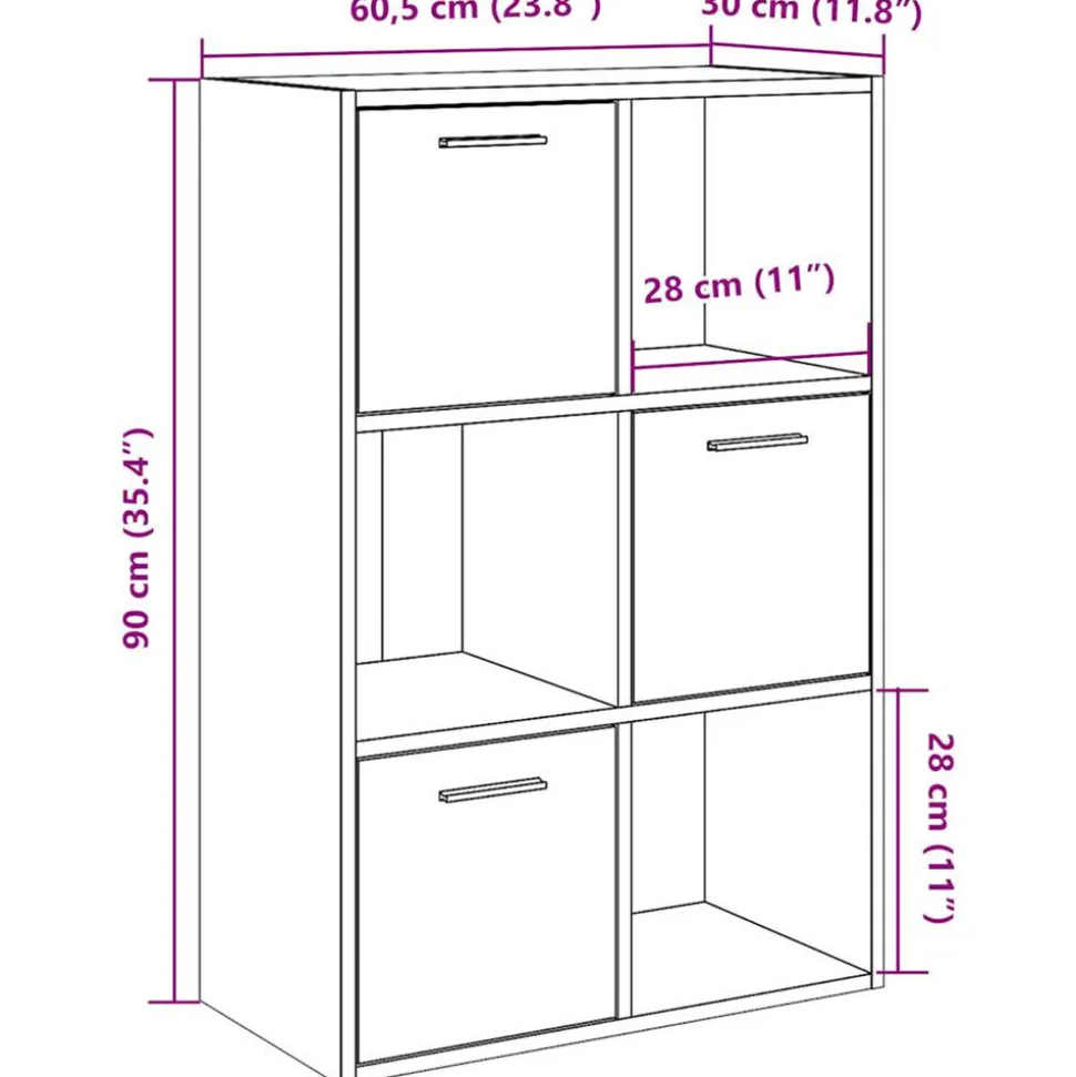 VIDAXL - Bibliothèque chêne artisanal 60,5x30x90 cm bois d'ingénierie
