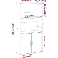 VIDAXL - Bibliothèque chêne noir 60x24x120 cm bois d'ingénierie