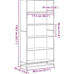 VIDAXL - Bibliothèque chêne sonoma 80,5x35x170,5 cm bois d'ingénierie