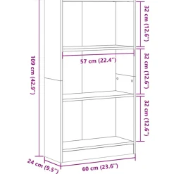 VIDAXL - Bibliothèque chêne sonoma 60x24x109 cm bois d'ingénierie