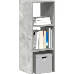 VIDAXL - Bibliothèque empilable gris béton 30x30x80 cm bois d'ingénierie