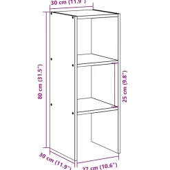 VIDAXL - Bibliothèque empilable vieux bois 30x30x80 cm bois d'ingénierie