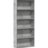VIDAXL - Bibliothèque gris béton 80x30x189 cm bois d'ingénierie