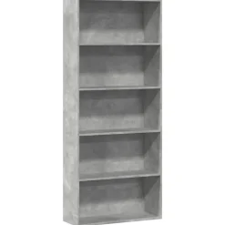 VIDAXL - Bibliothèque gris béton 80x30x189 cm bois d'ingénierie