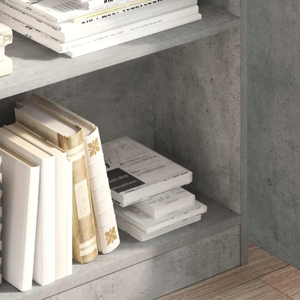 VIDAXL - Bibliothèque gris béton 80x24x109 cm bois d'ingénierie