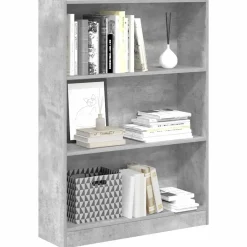 VIDAXL - Bibliothèque gris béton 80x24x109 cm bois d'ingénierie