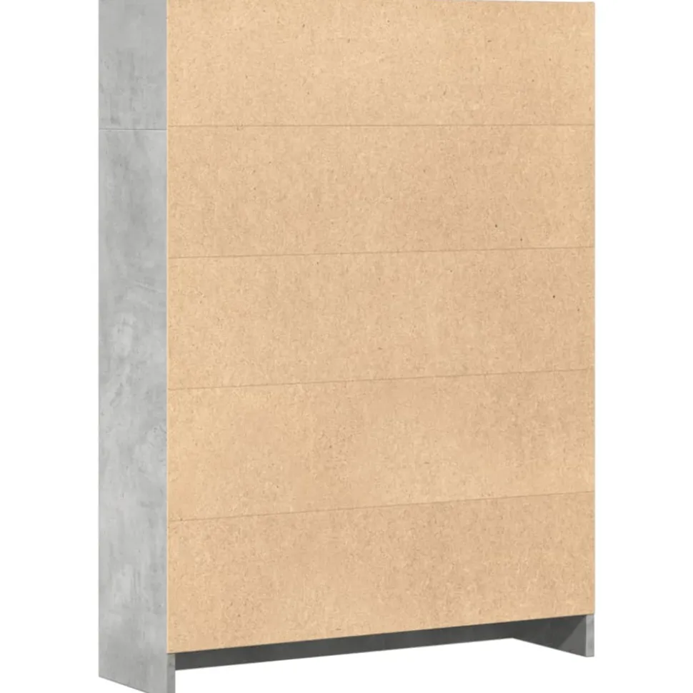 VIDAXL - Bibliothèque gris béton 80x24x109 cm bois d'ingénierie