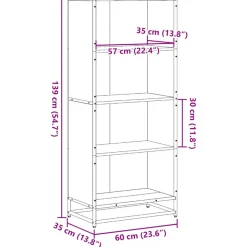 VIDAXL - Bibliothèque noir 60x35x139 cm bois d'ingénierie