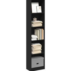 VIDAXL - Bibliothèque noir 40x24x176 cm bois d'ingénierie