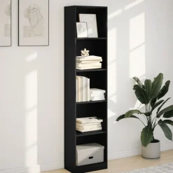 VIDAXL - Bibliothèque noir 40x24x176 cm bois d'ingénierie
