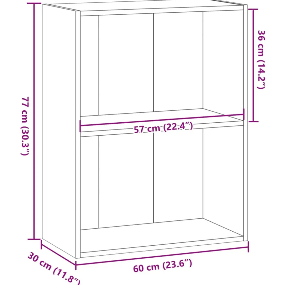 VIDAXL - Bibliothèque sonoma gris 60x30x77 cm bois d'ingénierie