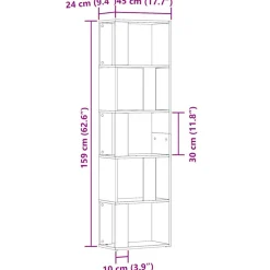 VIDAXL - Bibliothèque vieux bois 45x24x159 cm bois d'ingénierie