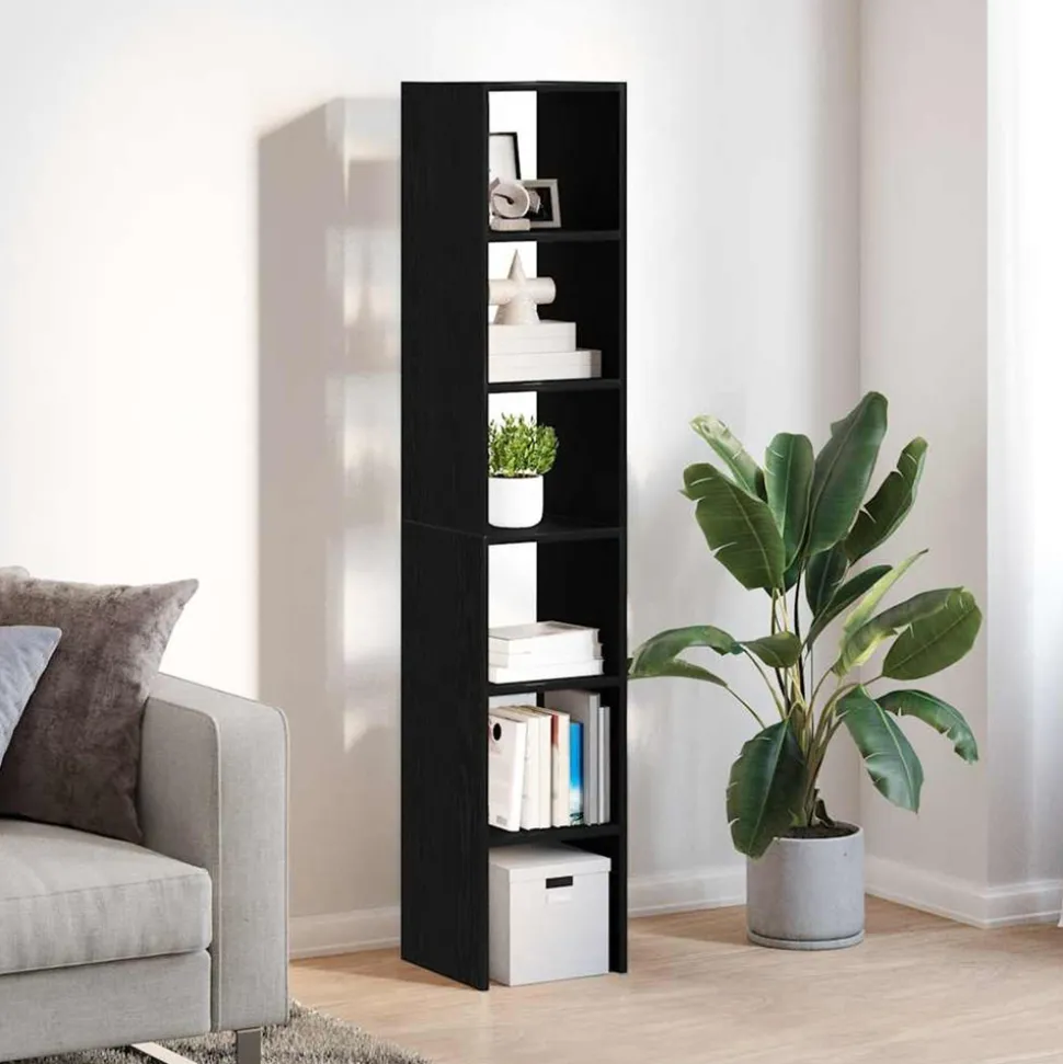 VIDAXL - Bibliothèques 2 pcs empilable chêne noir bois d'ingénierie