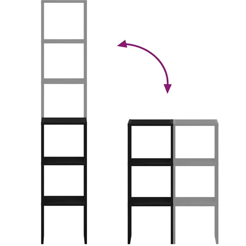 VIDAXL - Bibliothèques 2 pcs empilable chêne noir bois d'ingénierie