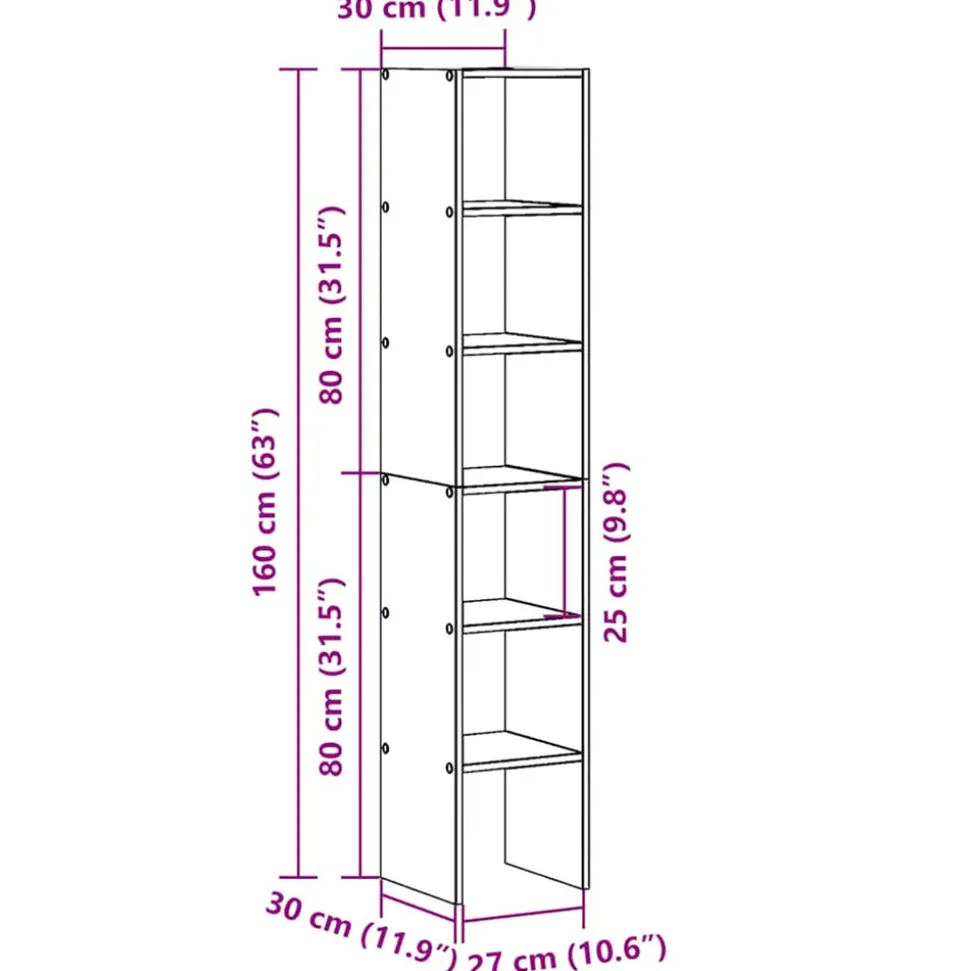 VIDAXL - Bibliothèques 2 pcs empilable chêne noir bois d'ingénierie