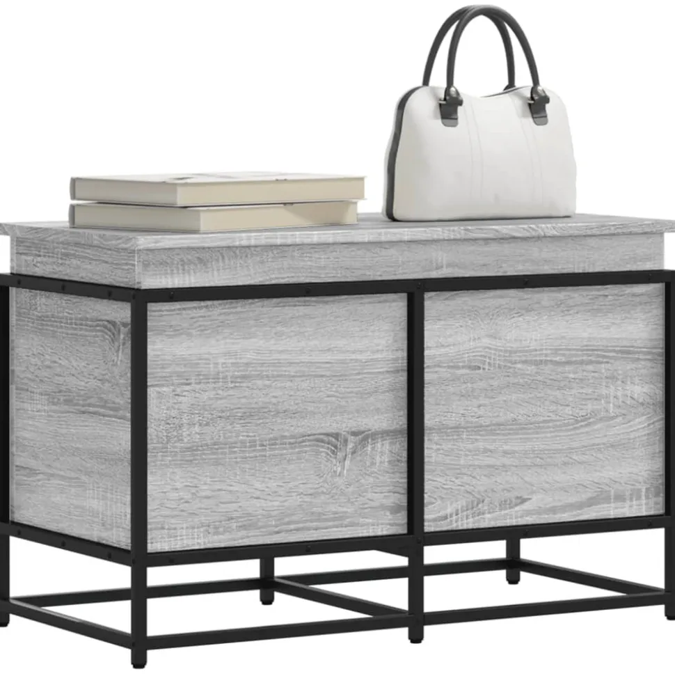 VIDAXL - Boîte de rangement avec couvercle sonoma gris bois d'ingénierie