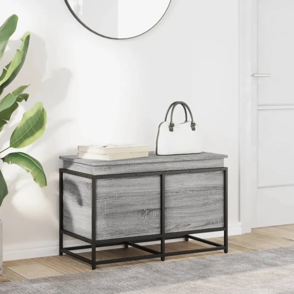 VIDAXL - Boîte de rangement avec couvercle sonoma gris bois d'ingénierie