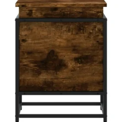 VIDAXL - Boîte de rangement avec couvercle chêne fumé bois d ingénierie