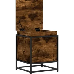 VIDAXL - Boîte de rangement avec couvercle chêne fumé bois d ingénierie