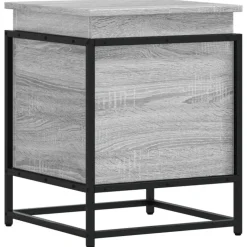 VIDAXL - Boîte de rangement avec couvercle sonoma gris bois d’ingénierie