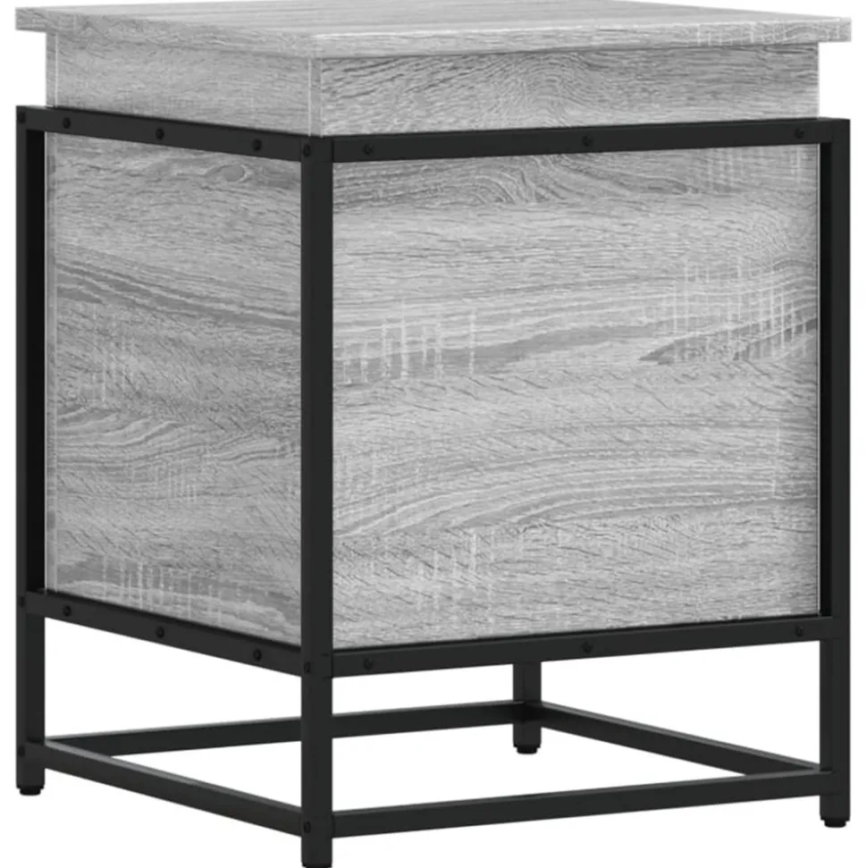 VIDAXL - Boîte de rangement avec couvercle sonoma gris bois d’ingénierie